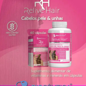 Relive Hair Cabelos Pele Unhas 60 Cápsulas - Biocêutica - Imagem 2